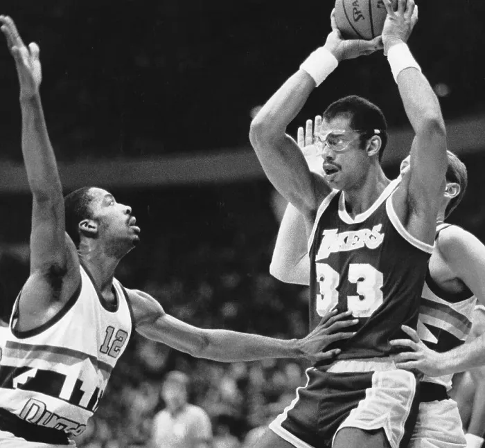 Framed Print : Lakers Abdul-Jabbar Playing the Nuggets Framed Print : Lakers Abdul-Jabbar Playing the Nuggets