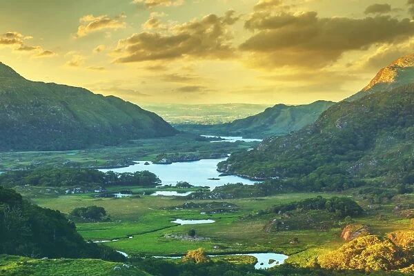 Lakes of Killarney at dawn as seen from the Ladies View- Ring of Kerry, County Kerry, Ireland