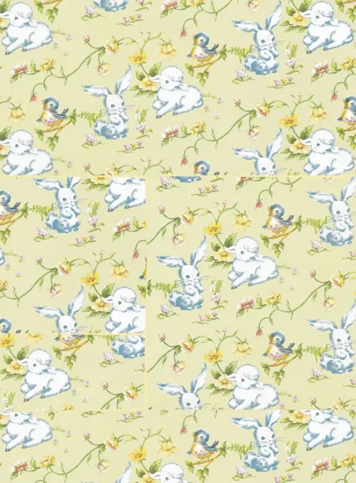 Framed Print : Lamb and Bunny Pattern Framed Print : Lamb and Bunny Pattern