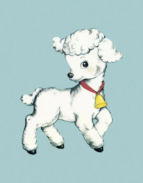 Framed Print : Lamb Wearing Bell Framed Print : Lamb Wearing Bell