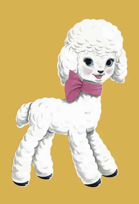 Framed Print : Lamb Wearing Pink Bow Framed Print : Lamb Wearing Pink Bow