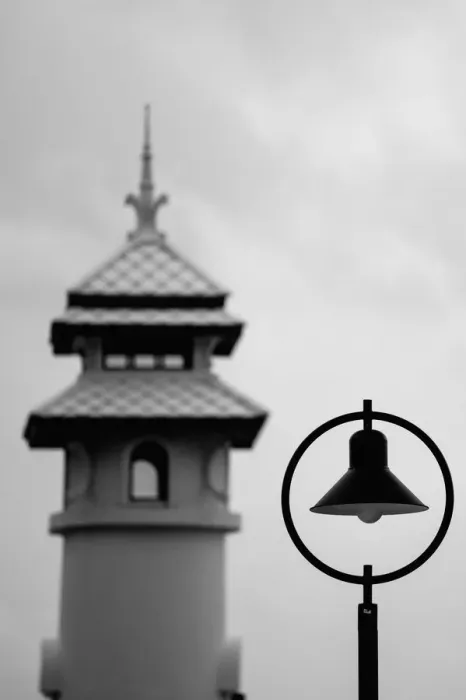 Framed Print : A lamp and A lighthouse in Koh Chang, Thailand Framed Print : A lamp and A lighthouse in Koh Chang, Thailand