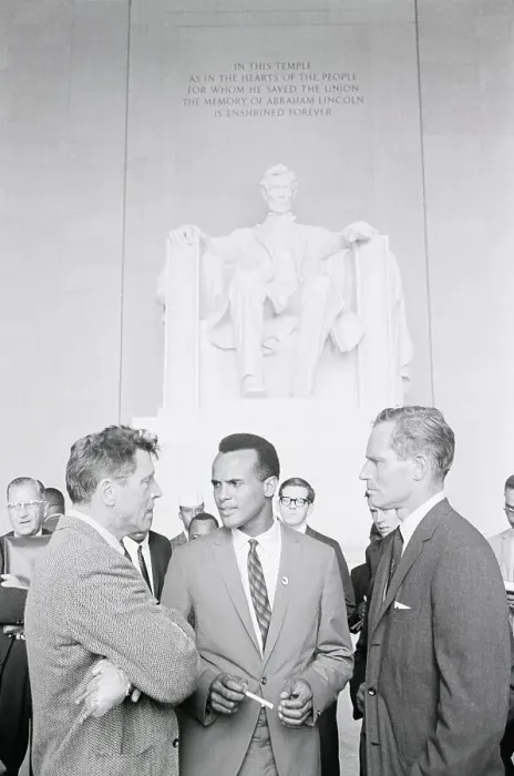 Framed Print : Lancaster, Belafonte, and Heston at March on Washington Framed Print : Lancaster, Belafonte, and Heston at March on Washington