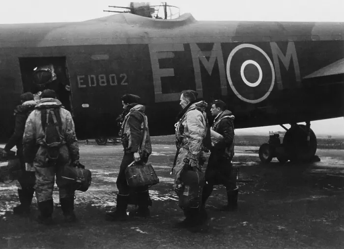 Framed Print : Lancaster Bomber Crew Framed Print : Lancaster Bomber Crew