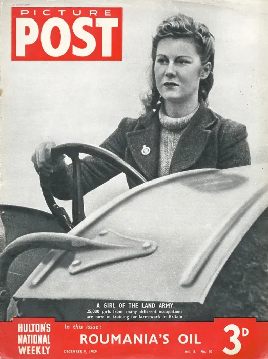 Framed Print : Land Girl. The cover of Picture Post magazine featuring a British member Framed Print : Land Girl. The cover of Picture Post magazine featuring a British member