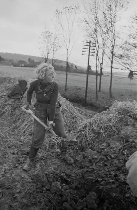 Framed Print : Land Girl At Work