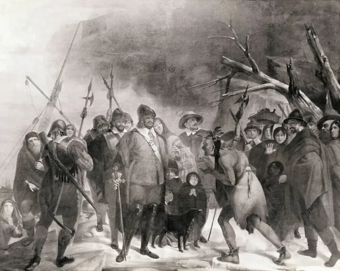 Framed Print : Landing of Pilgrims at Plymouth Rock Framed Print : Landing of Pilgrims at Plymouth Rock