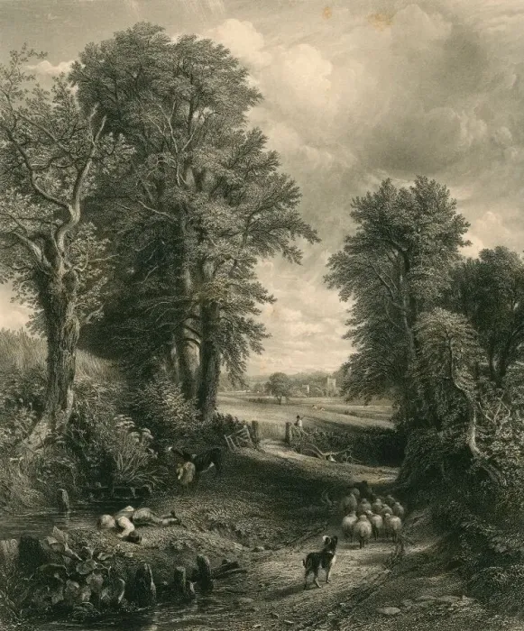 Framed Print : Landscape.AdobeRGB.Engraved around 1840 and edited By Sydney Armytage