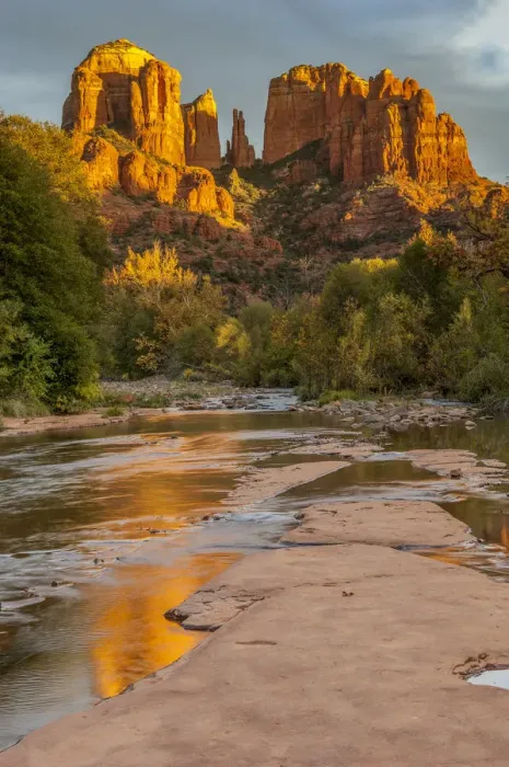 Framed Print : Landscape with Cathedral Rock in Coconino National Forest, Sedona, Yavapai County, Arizona, USA