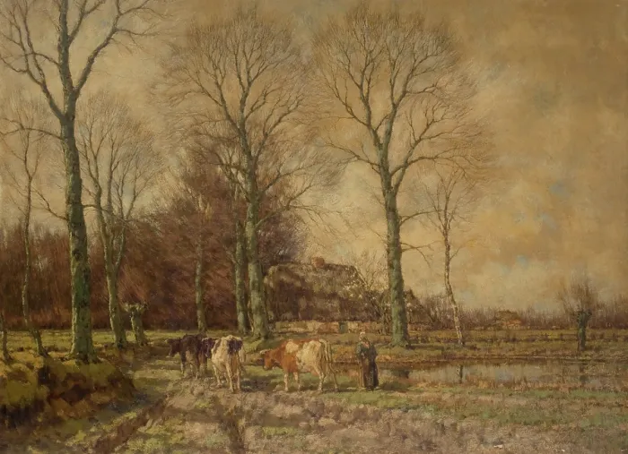 Framed Print : Landscape with Cattle Framed Print : Landscape with Cattle