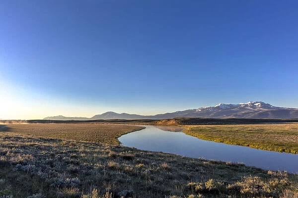 landscape with Centennial Range and Red Rock River in Red Rocks National Wildlife Refuge, Montana, USA