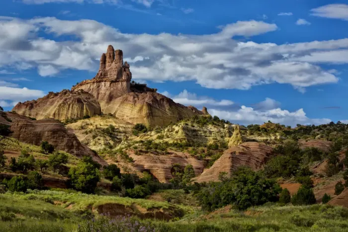 Framed Print : Landscape with Church Rock formation, Red Rock State Park, New Mexico, USA Framed Print : Landscape with Church Rock formation, Red Rock State Park, New Mexico, USA