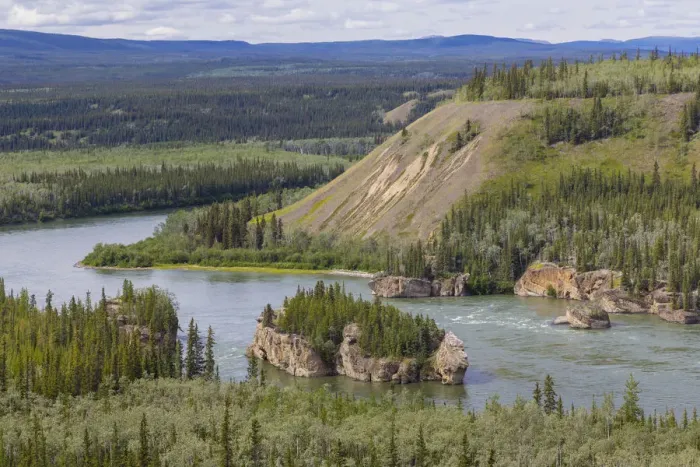 Framed Print : Landscape with Five Finger Rapids and Yukon River, Yukon Territory, Canada Framed Print : Landscape with Five Finger Rapids and Yukon River, Yukon Territory, Canada
