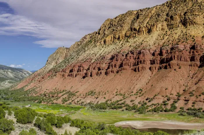 Framed Print : Landscape with Green river, Flaming Gorge National Recreation Area, Utah, USA