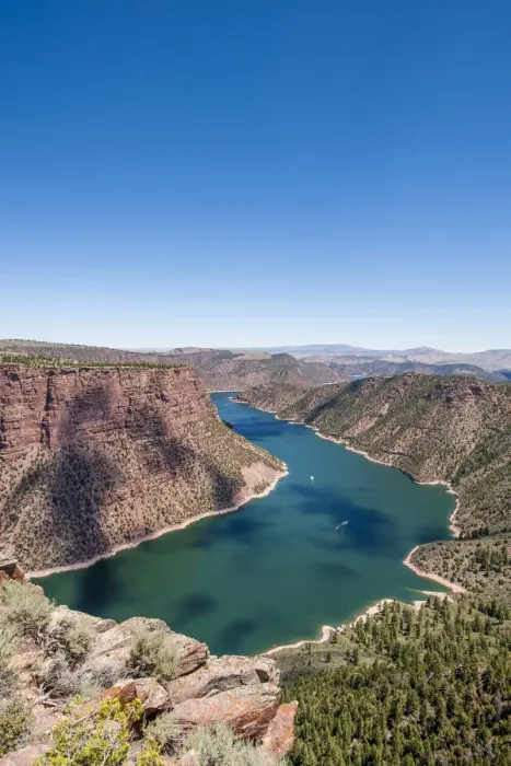 Framed Print : Landscape with Green river, Flaming Gorge National Recreation Area, Utah, USA