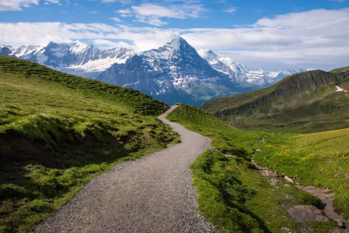 Framed Print : Landscape of the Grindelwald-First hiking route Framed Print : Landscape of the Grindelwald-First hiking route