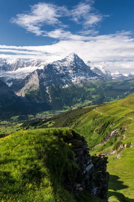Framed Print : Landscape of the Grindelwald-First hiking route Framed Print : Landscape of the Grindelwald-First hiking route