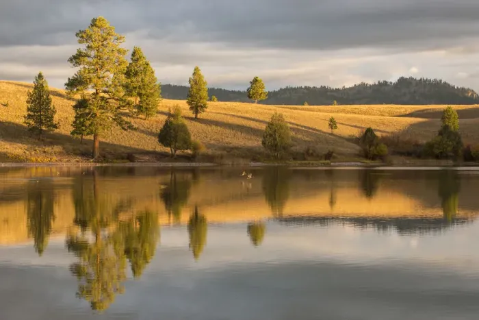 Framed Print : Landscape with Harpers Lake, Montana, USA Framed Print : Landscape with Harpers Lake, Montana, USA