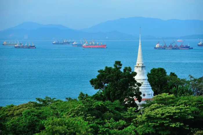Framed Print : Landscape of Ko Sichang from Khao noi view point Framed Print : Landscape of Ko Sichang from Khao noi view point