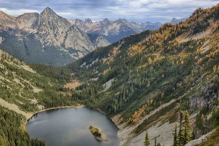 Framed Print : Landscape with Lake Ann, Wenatchee National Forest, Washington State, USA