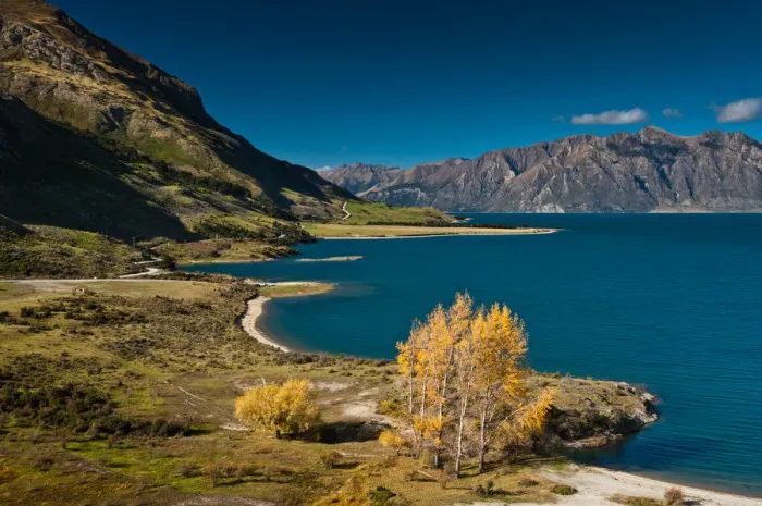Framed Print : Landscape of lake Hawea Framed Print : Landscape of lake Hawea