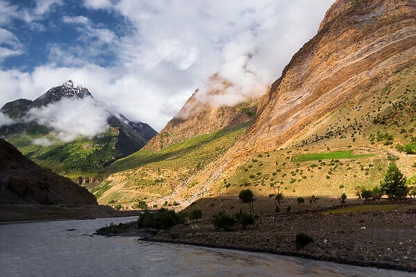Landscape of mountain range near Keylong, India