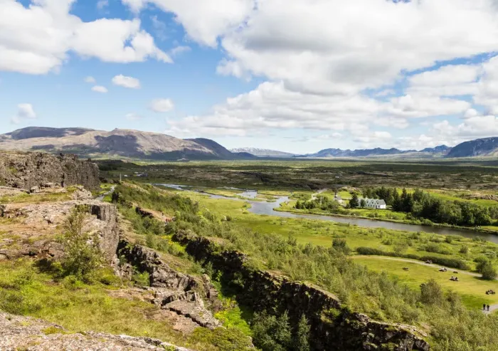 Framed Print : Landscape near the Thingvellir National Park in Iceland, famous for the rift valley resulting from tectonic plates motion Framed Print : Landscape near the Thingvellir National Park in Iceland, famous for the rift valley resulting from tectonic plates motion