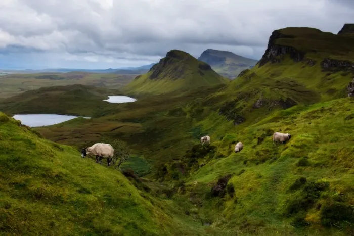 Framed Print : Landscape of Quiraings trekking route, Isle of Skye
