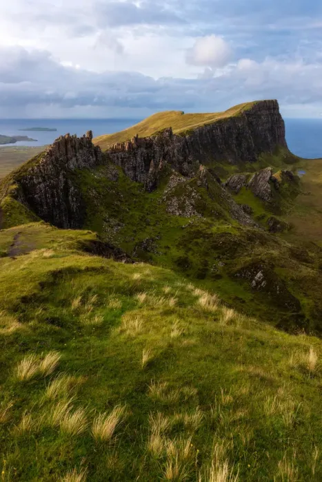Framed Print : Landscape of Quiraings trekking route, Isle of Skye Framed Print : Landscape of Quiraings trekking route, Isle of Skye