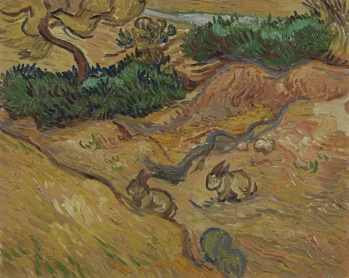 Framed Print : Landscape With Rabbits Framed Print : Landscape With Rabbits