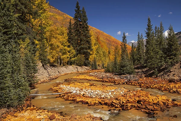Landscape of Red Mountain Creek, San Juan Mountains, Colorado, USA
