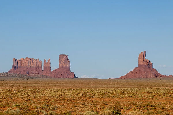 Landscape with rock formation, Monument Valley Navajo Tribal Park, Monument Valley, Utah, USA