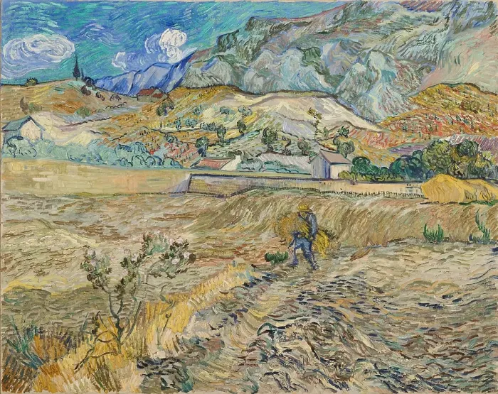 Framed Print : Landscape At Saint-Rémy (Enclosed Field With Peasant) Framed Print : Landscape At Saint-Rémy (Enclosed Field With Peasant)