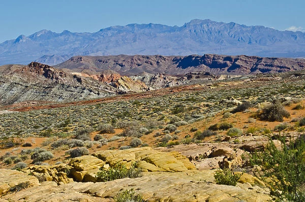 Landscape seen from Mouse Tank Road looking north, Valley of Fire State Park, Nevada, USA