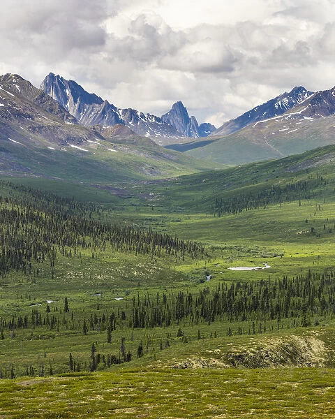 Landscape of Tombstone Range and North Klondike River, Yukon Territory, Canada