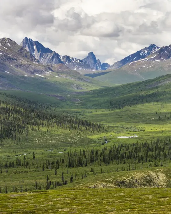 Framed Print : Landscape of Tombstone Range and North Klondike River, Yukon Territory, Canada