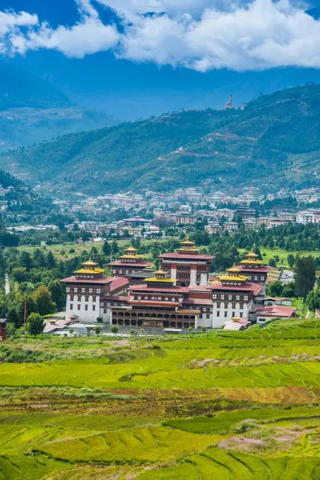 Framed Print : Landscape of Trashi Chhoe Dzong, Thimphu