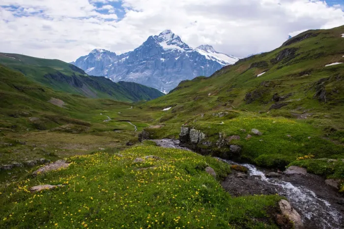 Framed Print : Landscape view of Grindelwald-First hiking route Framed Print : Landscape view of Grindelwald-First hiking route