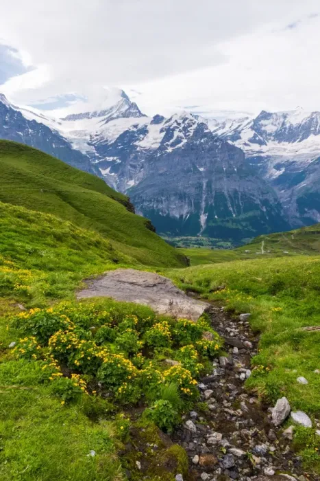Framed Print : Landscape view of Grindelwald-First hiking route