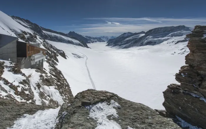 Framed Print : Landscape view from Jungfraujoch Framed Print : Landscape view from Jungfraujoch