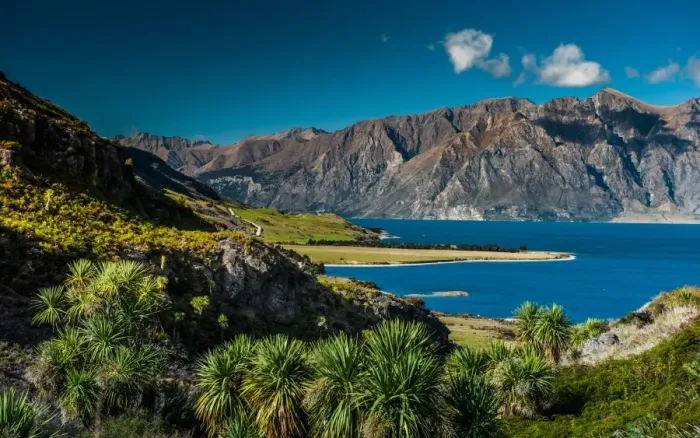 Framed Print : a landscape view of a lake in New Zealand Framed Print : a landscape view of a lake in New Zealand