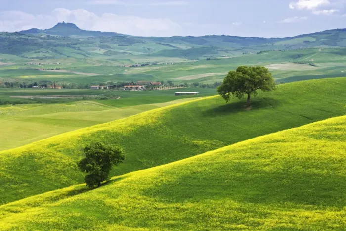 Framed Print : Landscape with villas, Tuscany, Italy Framed Print : Landscape with villas, Tuscany, Italy