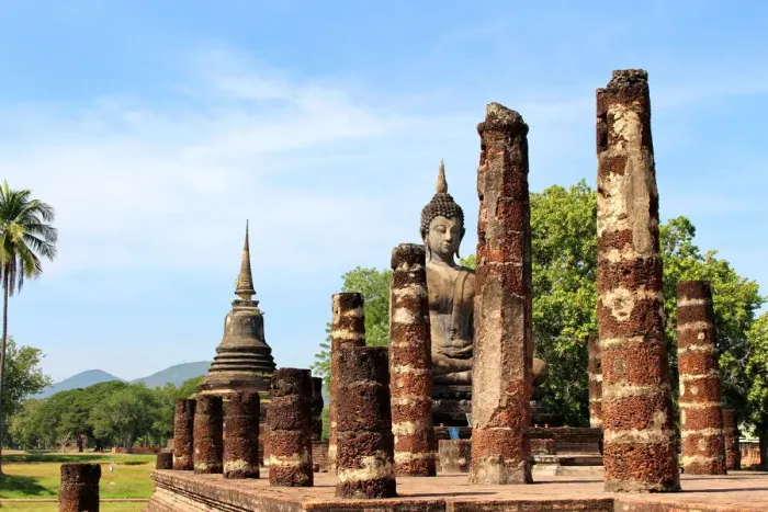 Framed Print : Landscape of Wat Mahathat temple Sukhothai Thailand Framed Print : Landscape of Wat Mahathat temple Sukhothai Thailand