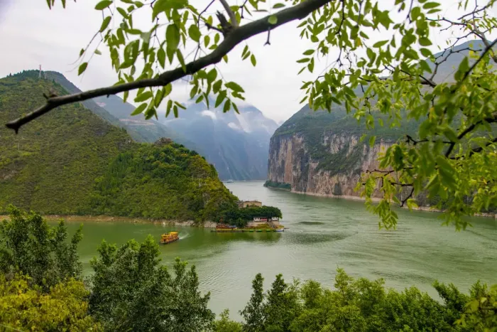 Framed Print : Landscape with Yangtze River, White Emperor City, Baidicheng, China Framed Print : Landscape with Yangtze River, White Emperor City, Baidicheng, China