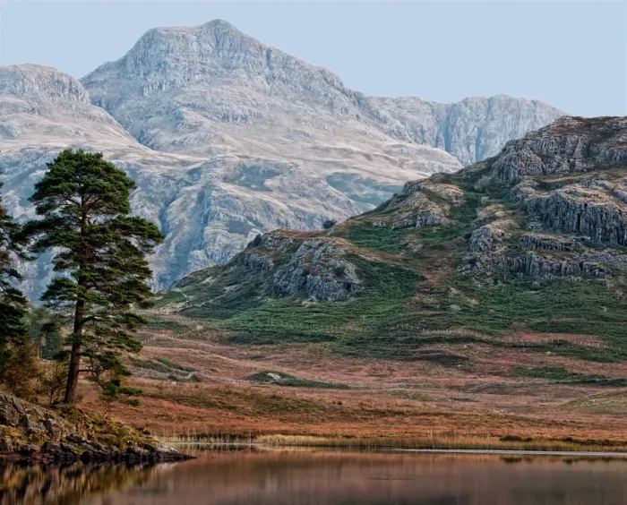 Framed Print : The Langdale Pikes, seen from Blea Tarn, Cumbria