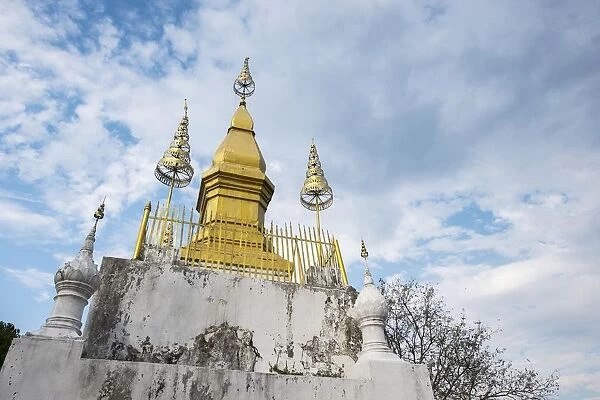 Laos, Luang Prabang, That Chomsi Stupa, Mount Phu Si (Phousi)