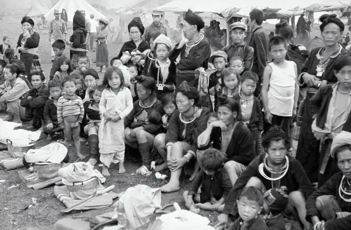 Framed Print : Laotian Citizens Resting at Relief Center Framed Print : Laotian Citizens Resting at Relief Center