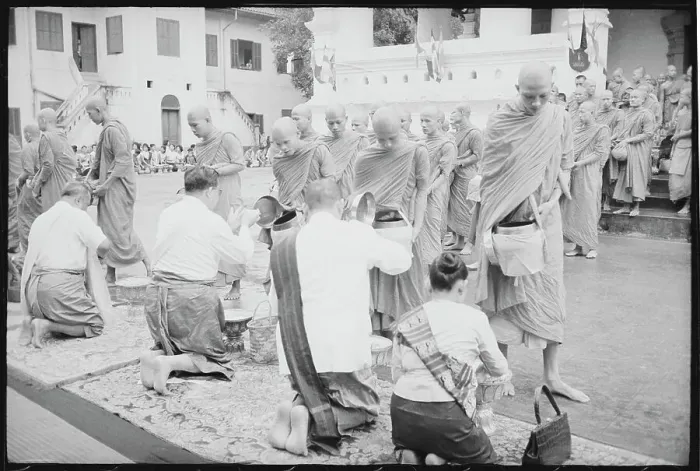 Framed Print : Laotian Leaders Acknowledging Monks Framed Print : Laotian Leaders Acknowledging Monks