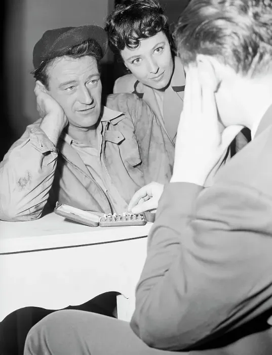 Framed Print : Laraine Day Watches John Wayne at Chess Framed Print : Laraine Day Watches John Wayne at Chess