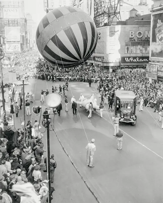Framed Print : Large Balloon and Paraders in Macy's Thanksgiving Day Parade